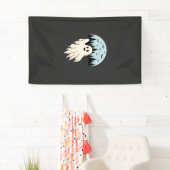 Halloween Geest Maan Bos Ontwerp_1 Spandoek (Insitu)