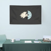 Halloween Geest Maan Bos Ontwerp_1 Spandoek (Beurs)