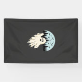 Halloween Geest Maan Bos Ontwerp_1 Spandoek (Horizontaal)