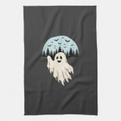 Halloween Geest Maan Bos Ontwerp_1 Theedoek (Verticaal)
