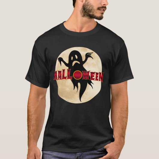 Halloween Geest Maan T-shirt (Voorkant)
