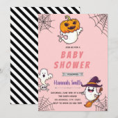 Halloween geest meisje babyshower uitnodiging (Voorkant / Achterkant)