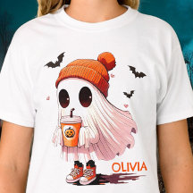 Halloween Geest Met Hoed Drink Vleermuizen Schatti