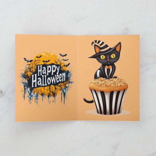 Halloween Geest met pompoenen Feestdagen Kaart (Binnen)