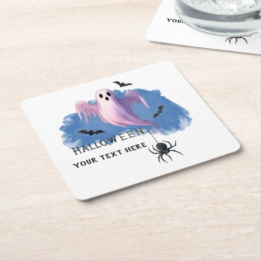 HALLOWEEN Geest Met Spin Kartonnen Onderzetters (Schuin)