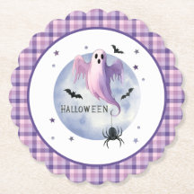 HALLOWEEN Geest Met Spin Paarse Gingham Patroon