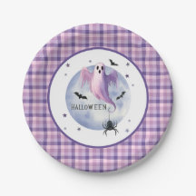 HALLOWEEN Geest Met Spin Paarse Gingham Patroon