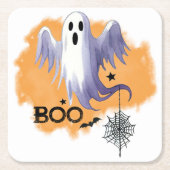 HALLOWEEN Geest Met Spinnenweb Kartonnen Onderzetters (Voorkant)