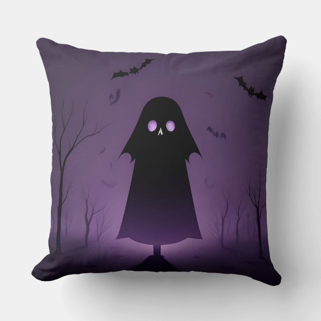 Halloween Geest met Vleermuizen Kussen (Voorkant)