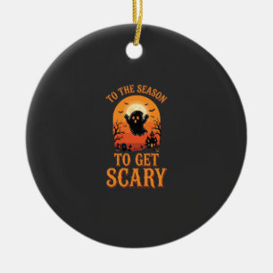 Halloween Geest Naar Het Seizoen Om Schrikwekkend  Keramisch Ornament