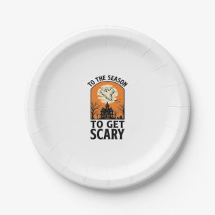 Halloween Geest Om Schrikwekkende Vintage Spoken_1 Papieren Bordje