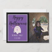 Halloween Geest Paarse Magische Fotokaart Feestdagenkaart (Voorkant)