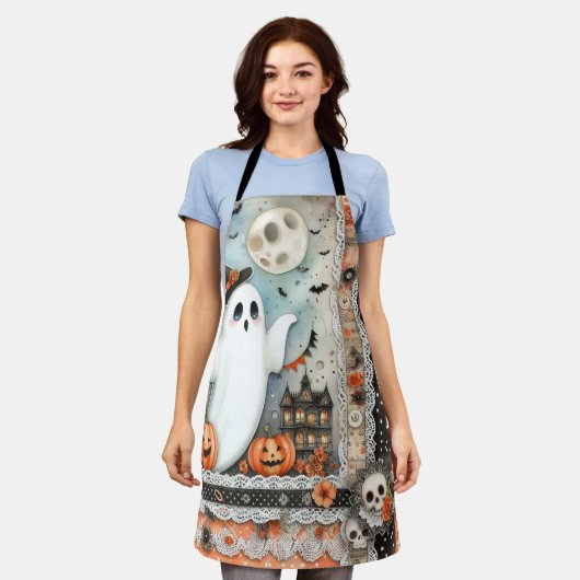 Halloween Geest Patchwork Schort (Gedragen)