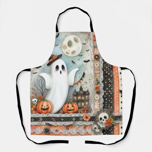 Halloween Geest Patchwork Schort (Voorkant)