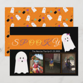 Halloween Geest Patroon Collage Foto Kaart (Voorkant / Achterkant)