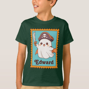 Halloween Geest Piraten Kostuum Cute Stempel T-shirt