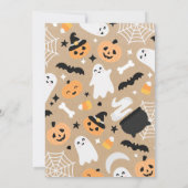 Halloween Geest Pompoen 7e Verjaardagsfeestje Kaart (Achterkant)