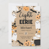 Halloween Geest Pompoen 8e Verjaardagsfeestje Kaart (Voorkant)