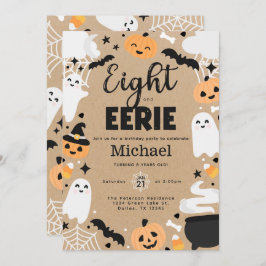 Halloween Geest Pompoen 8e Verjaardagsfeestje Kaart
