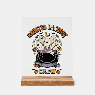 Halloween Geest Pompoen Crew Acryl Bord