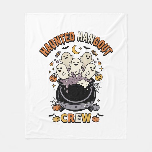 Halloween Geest Pompoen Crew Fleece Deken (Voorkant)