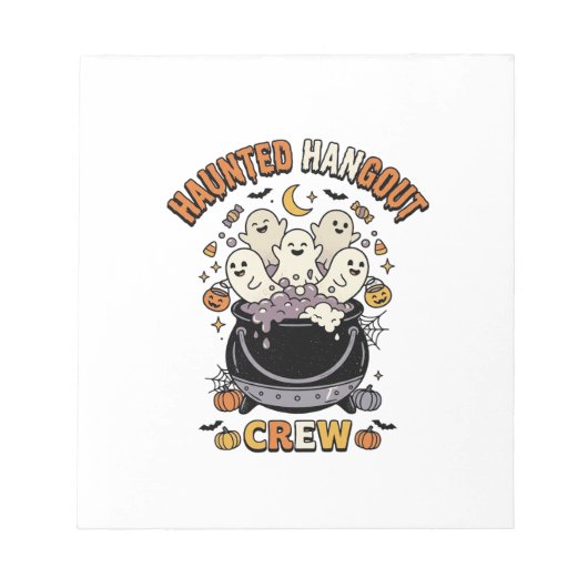 Halloween Geest Pompoen Crew Notitieblok (Voorkant)