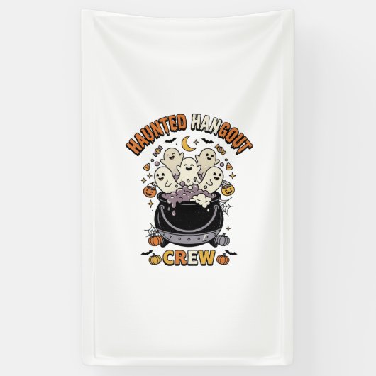 Halloween Geest Pompoen Crew Spandoek (Verticaal)