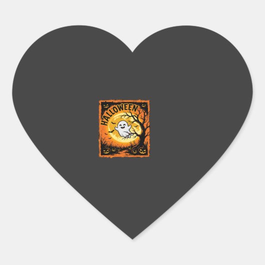 Halloween Geest Pompoen Geheime Boom Hart Sticker (Voorkant)