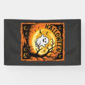 Halloween Geest Pompoen Geheime Boom Spandoek (Horizontaal)