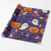 Halloween Geest Pompoen Heks Inpakpapier (Uitgerold)