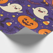 Halloween Geest Pompoen Heks Inpakpapier (Hoek)