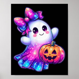 Halloween Geest Pompoen Melkweg Kleuren Schattig G Poster