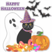 Halloween Geest Pompoen op maat gesneden vinyl sti Sticker (Voorkant)