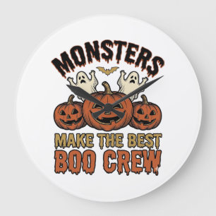 Halloween Geest Pompoen Vintage Gravure Grappige T Grote Klok