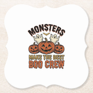 Halloween Geest Pompoen Vintage Gravure Grappige T Kartonnen Onderzetters