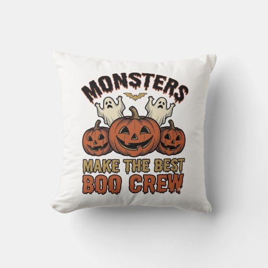 Halloween Geest Pompoen Vintage Gravure Grappige T Kussen (Voorkant)