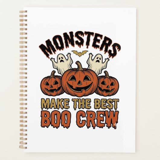 Halloween Geest Pompoen Vintage Gravure Grappige T Planner (Voorkant)