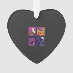Halloween Geest Pompoenen Zwarte Kat Spookhuis B Ornament