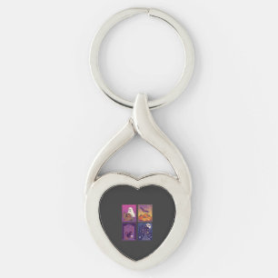 Halloween Geest Pompoenen Zwarte Kat Spookhuis B Sleutelhanger
