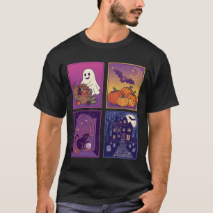 Halloween Geest Pompoenen Zwarte Kat Spookhuis B T-shirt