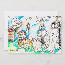 Halloween Geest Print Feestdagenkaart