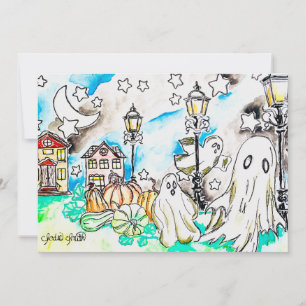 Halloween Geest Print Feestdagenkaart