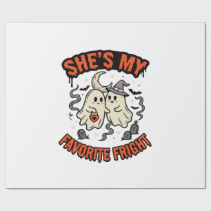 Halloween Geest Romantiek Humor Cadeaupapier