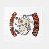 Halloween Geest Romantiek Humor Fleece Deken (Voorkant (Horizontaal))