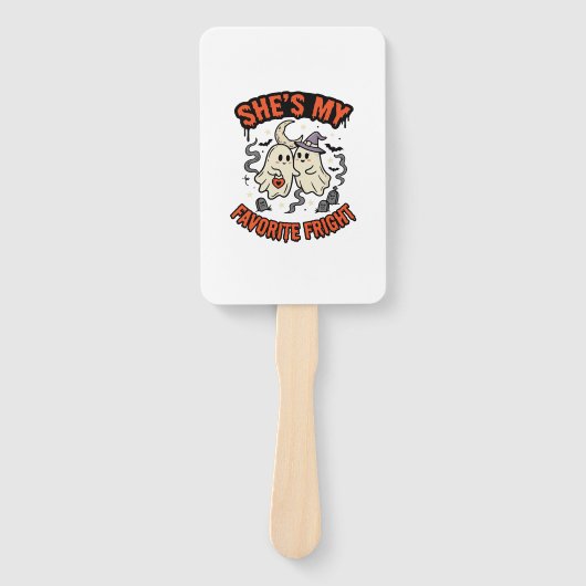 Halloween Geest Romantiek Humor Handwaaier (Voorkant)