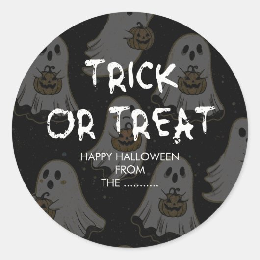 Halloween Geest Ronde Sticker (Voorkant)