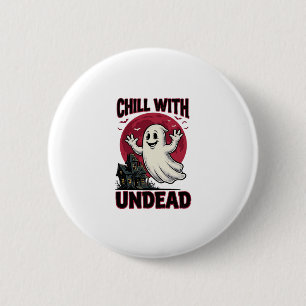 Halloween Geest Shirt Vintage Behekste Zombie Ontw Ronde Button 5,7 Cm