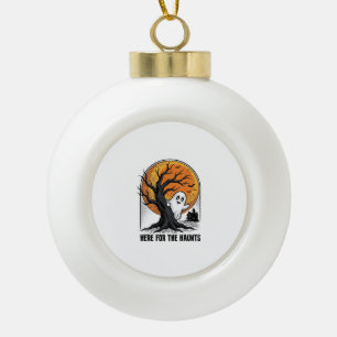 Halloween Geest Shirt Vintage Geheime Maan Ontwerp Keramische Bal Ornament