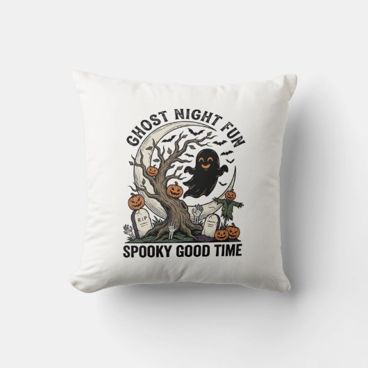 Halloween Geest Shirt Vintage Kerkhof Leuk Design Kussen (Voorkant)