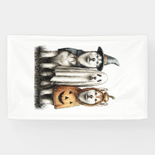 Halloween Geest Siberische Husky Hond Spandoek